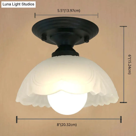 Sleek White Simplicity Ceiling Lamp With Frosted Glass Shade For Bedroom Lighting