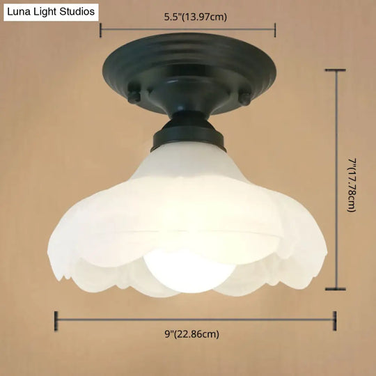 Sleek White Simplicity Ceiling Lamp With Frosted Glass Shade For Bedroom Lighting