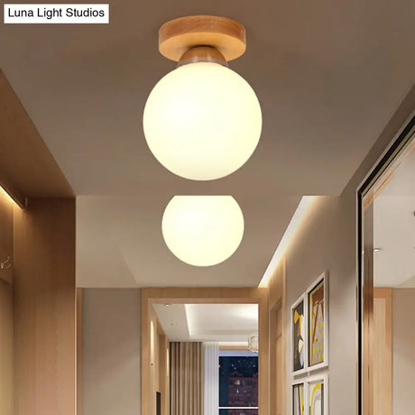 Sleek Wood Ceiling Light: Simplicity 1 - Light Flush Mount For Bedrooms