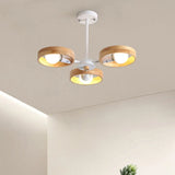 Sleek Wooden Circle Chandelier Pendant Light For Bedroom Decor 3 / White