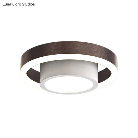 Small Acrylic Ceiling Flush Nordic Led Mount Lighting - Dual Hoop Design Black/Coffee/Gold Ideal