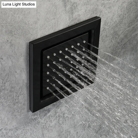Smart Remote LED Shower Head Set 20x14inch Panel Faucet System Lateral Jet Thermostatic Mixer Valve Button Switch Hand