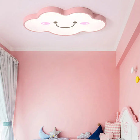 Smiling Cloud Ceiling Light - Children’s Nordic Style Acrylic Fixture Pink / 19.5’ White