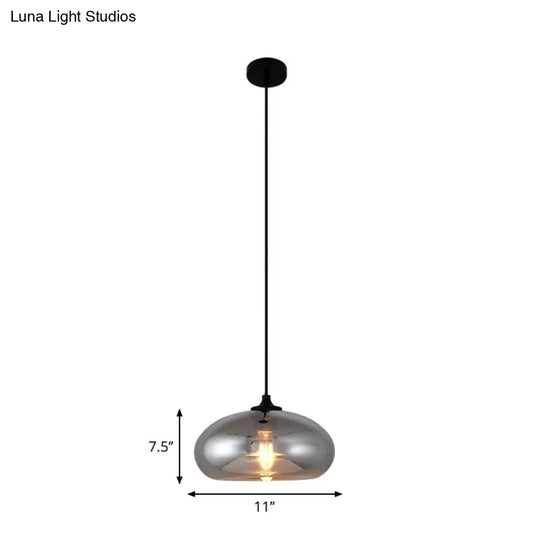 Smoke Gray Glass Mini Pendant Light - Modern Ceiling Hanging For Bar & Cafe