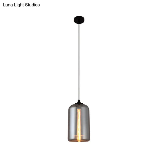 Smoke Gray Glass Mini Pendant Light - Modern Ceiling Hanging For Bar & Cafe
