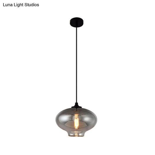 Smoke Gray Mini Pendant Light - Modern Glass Ceiling Fixture For Bars And Cafes With 1 Head / B