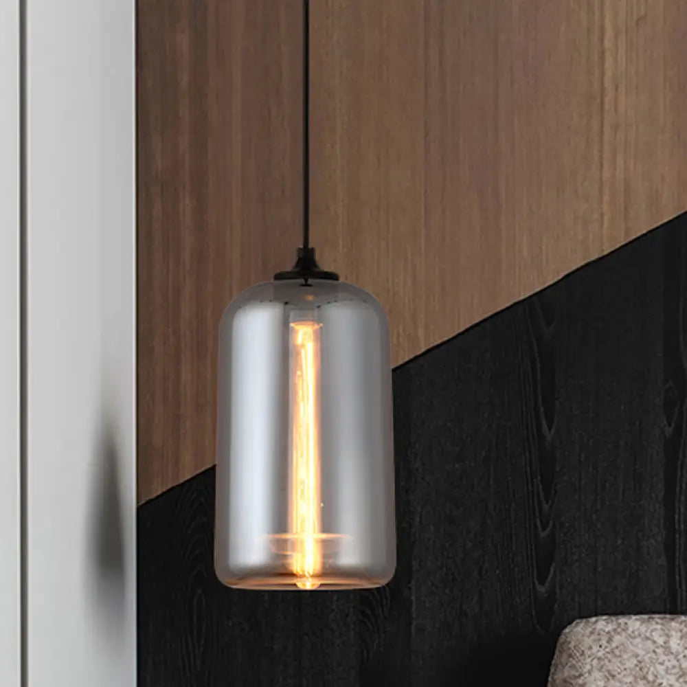 Smoke Gray Glass Mini Pendant Light - Modern Ceiling Hanging For Bar & Cafe / C