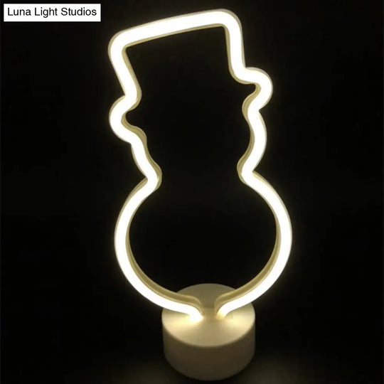 Snowman Wall Night Light - Kids Led Nightstand Lighting