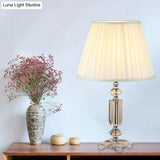 Sofia - Blue/Cream Gray/Beige Tapered Pleated Shade Table Lamp