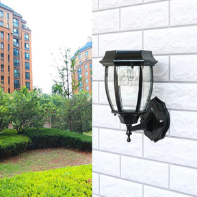 Solar Led Glass Bell Sconce Wall Lamp For Courtyard Lighting Black / 7.5