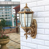 Solar Led Glass Bell Sconce Wall Lamp For Courtyard Lighting Bronze / 10.5