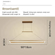 Solis - Modern Rectangle Led Pendant Lights Small-Brown / Cool White