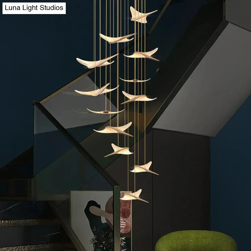 Solviera Branch Staircase Chandelier – Luxury LED Statement Light