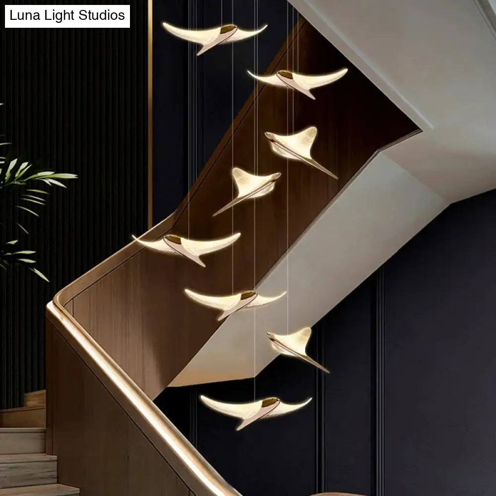Solviera Branch Staircase Chandelier – Luxury LED Statement Light