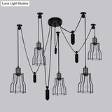 Spider Pendant Light With Wire Guard Shade - Farmhouse Style