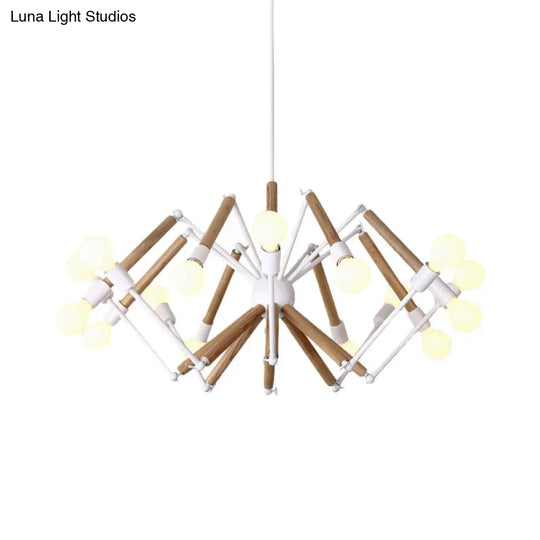 Contemporary Spider Shape Suspension Light In Black/White - 8/10/12/16 Heads For Living Room