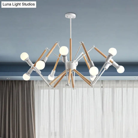 Spider Shape Suspension Light - Contemporary Metal Chandelier For Living Room (8/10/12/16-Head)