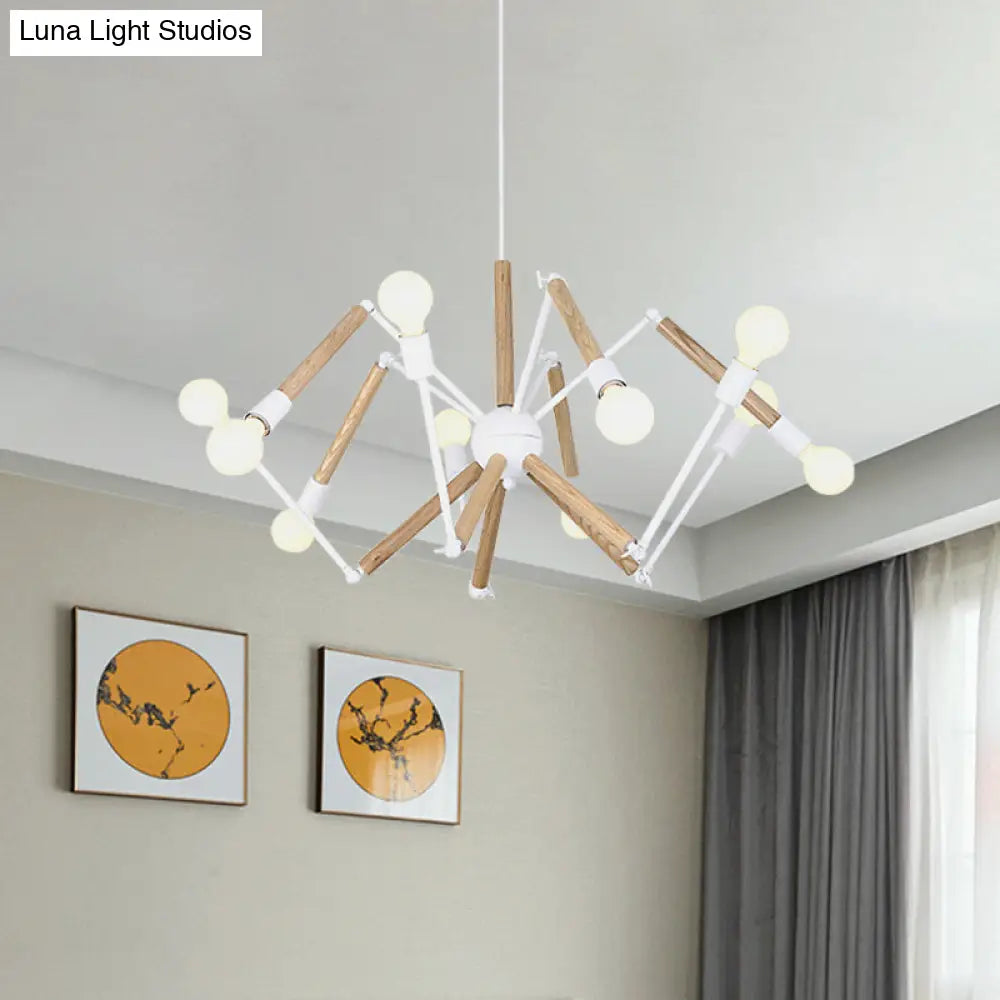 Spider Shape Suspension Light - Contemporary Metal Chandelier For Living Room (8/10/12/16-Head)