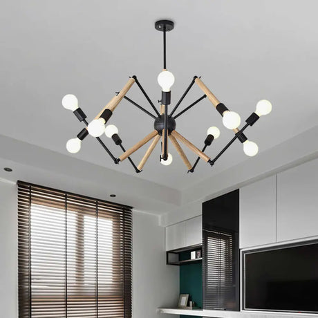 Spider Shape Suspension Light - Contemporary Metal Chandelier For Living Room (8/10/12/16-Head)