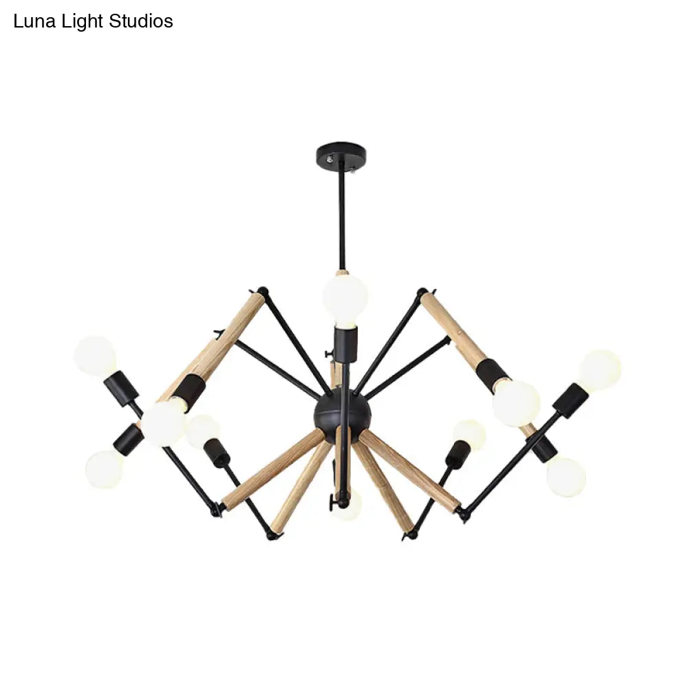 Spider Shape Suspension Light - Contemporary Metal Chandelier For Living Room (8/10/12/16-Head)