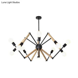 Spider Shape Suspension Light - Contemporary Metal Chandelier For Living Room (8/10/12/16-Head)