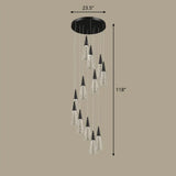 Spiral Conical Pendant Light For Modern Stairwells 12 / Black Warm