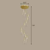 Spiral Conical Pendant Light For Modern Stairwells 12 / Gold White