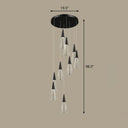 Spiral Conical Pendant Light For Modern Stairwells 9 / Black White