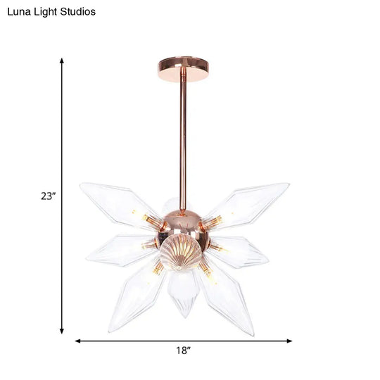 Sputnik Clear/Amber Glass Chandelier - 9/12/15 Bulbs Brass/Copper Finish Living Room Lighting