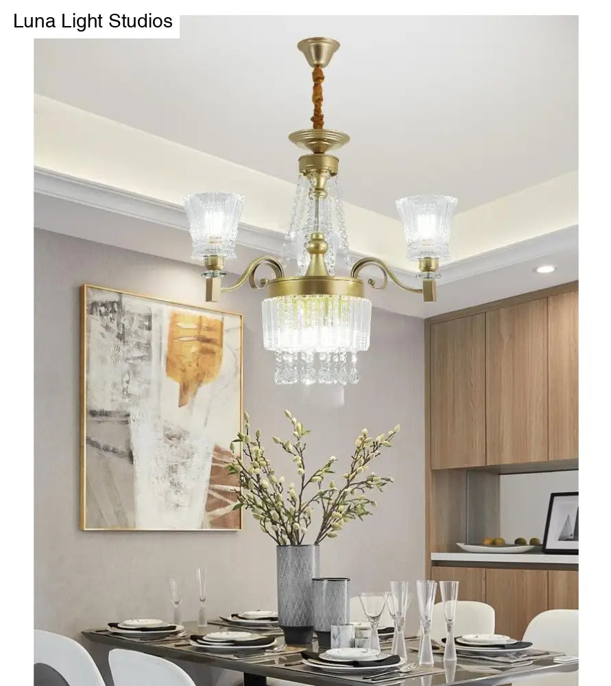 Sputnik Crystal Chandelier - Contemporary Ceiling Light With 11/13/15 Satin Brass Heads 37.5/40.5/41
