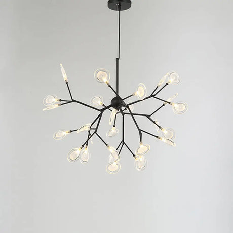 Sputnik Firefly Led Suspension Light - Acrylic Bedroom Chandelier Lighting 27 / Black