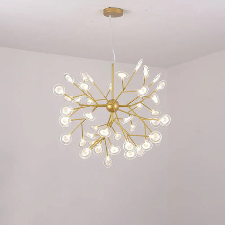 Sputnik Firefly Led Suspension Light - Acrylic Bedroom Chandelier Lighting 45 / Gold