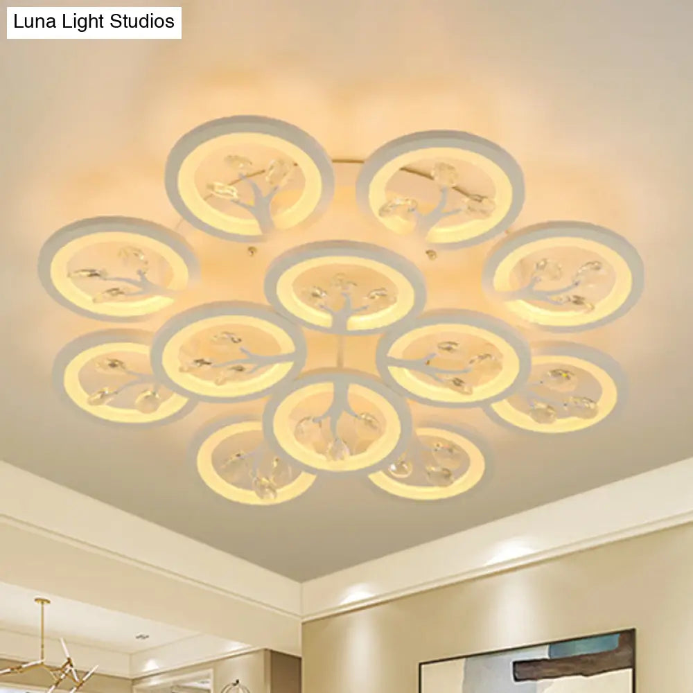 Sputnik Living Room Flush Mount Lamp - Simple Acrylic Light Fixture With Multiple Lighting Options