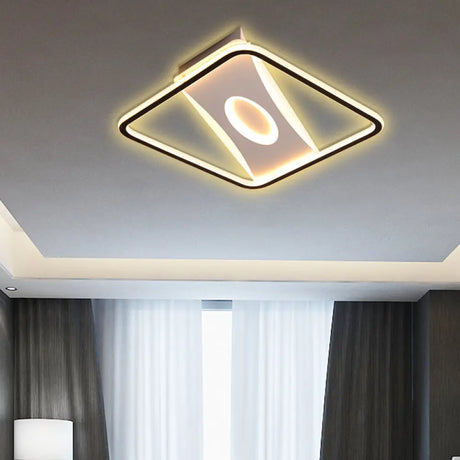 Square Nordic Flush Mount Light With Integrated Led And Warm/White Options 16 - 35.5’ Widths