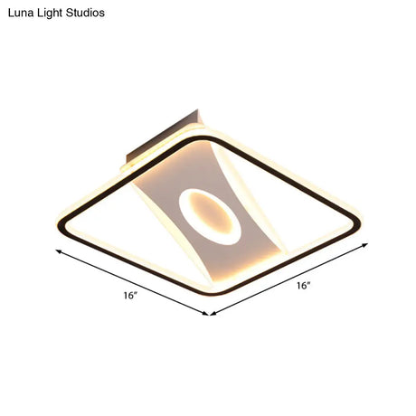 Square Nordic Flush Mount Light With Integrated Led And Warm/White Options 16 - 35.5’ Widths