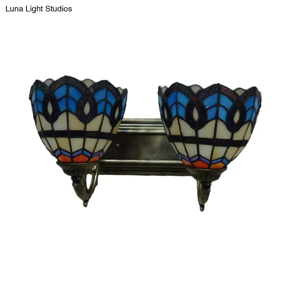 Stained Glass Vintage Wall Sconce Lamp Fixture For Bedroom Lighting