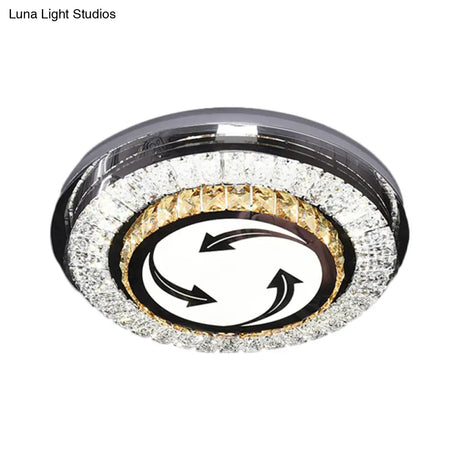 Stainless Steel Led Crystal Ceiling Lamp With Modern Design And Pattern Options