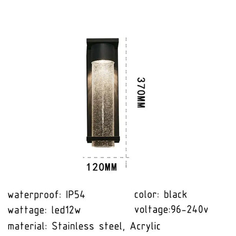 Stainless Steel Modern Led Waterproof Ip54 Wall Light 12W Indoor Outdoor Lamp For Garden Street