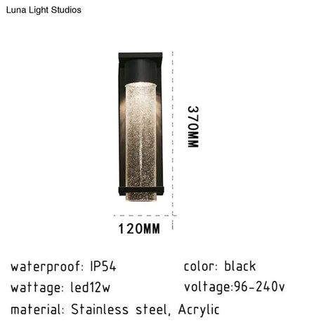 Stainless Steel Modern Led Waterproof Ip54 Wall Light 12W Indoor Outdoor Lamp For Garden Street