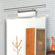 Stainless Steel Vanity Lamp: Minimalist Nickel Led Wall Light With Pivot Joint / 10 White