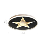 Star Pattern Nordic Acrylic Led Flush Mount Lighting In Black White/Warm Light - Bedroom Fixture