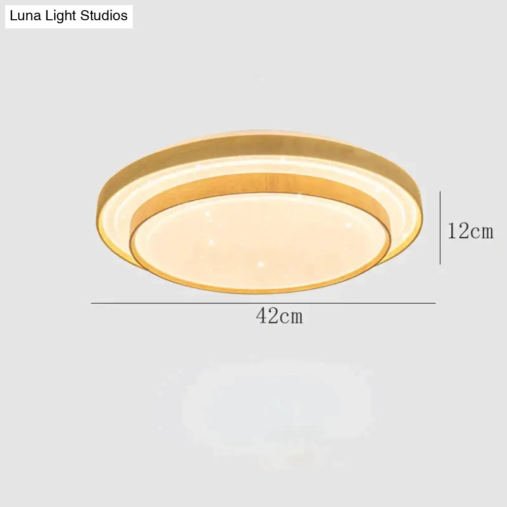 Star Sky Ceiling Lamp Led Round Master Bedroom Atmosphere Simple Modern Solid Wood