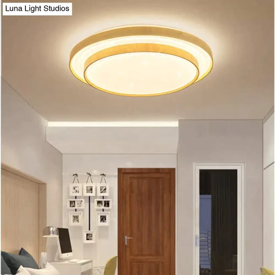Star Sky Ceiling Lamp Led Round Master Bedroom Atmosphere Simple Modern Solid Wood