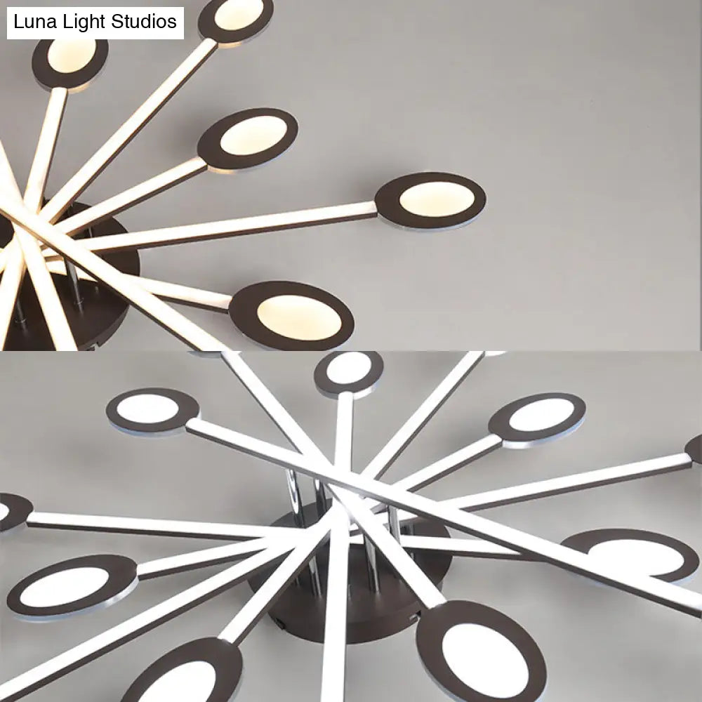 Starburst Led Semi Flush Ceiling Light In Warm/White Minimalistic Design Acrylic 31.5’/45’ Wide