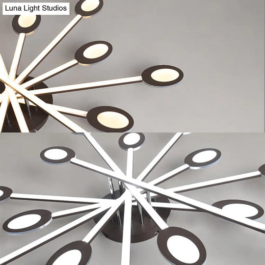 Starburst Led Semi Flush Ceiling Light In Warm/White Minimalistic Design Acrylic 31.5’/45’ Wide