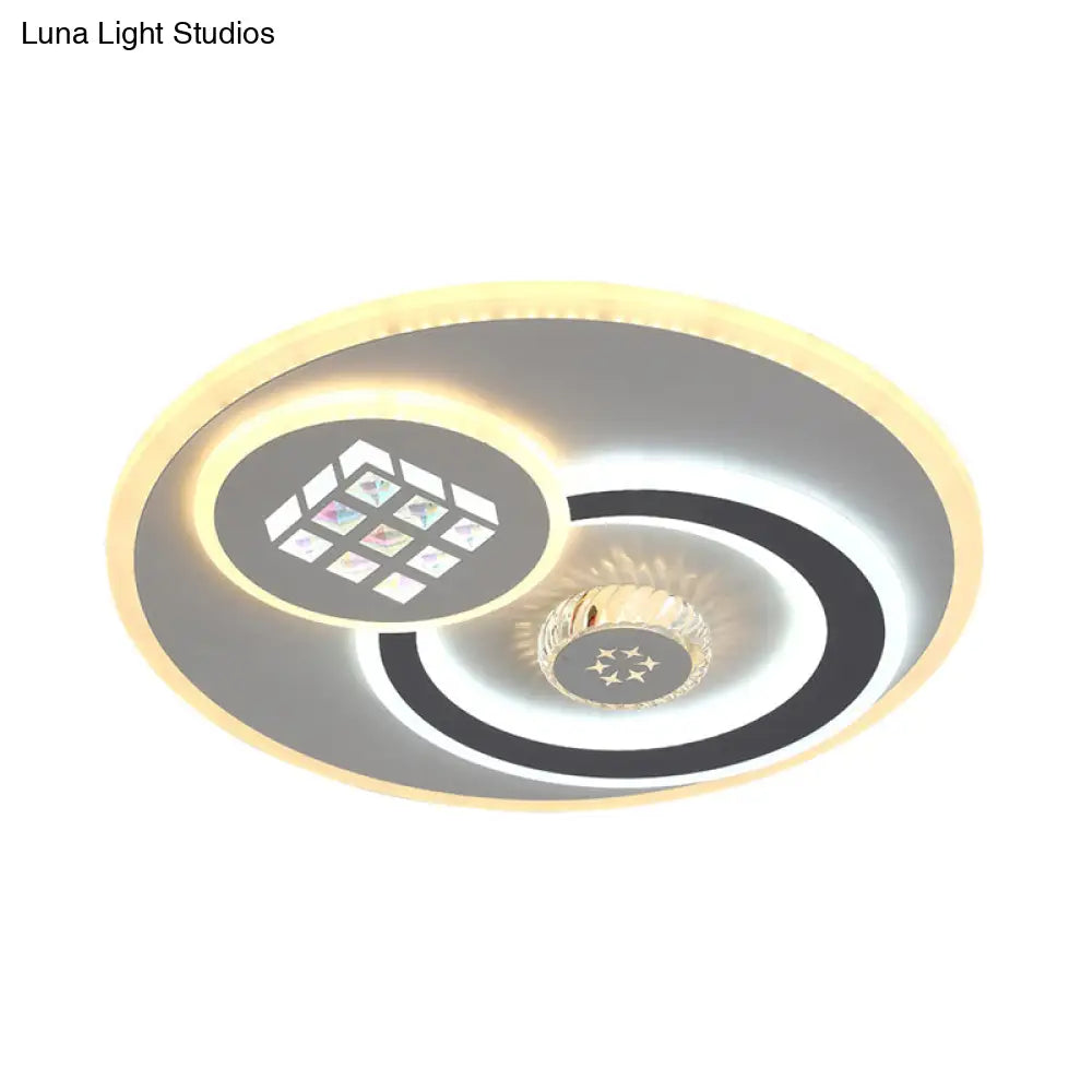 Stunning Crystal Led Ceiling Light: Modern Stylish Flush Mount Lamp In White