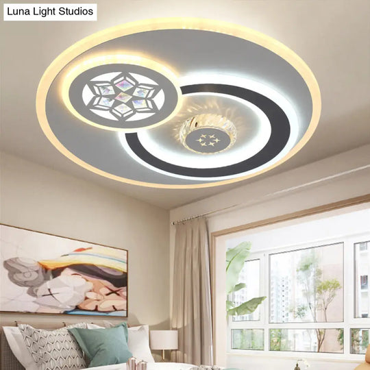 Stunning Crystal Led Ceiling Light: Modern Stylish Flush Mount Lamp In White