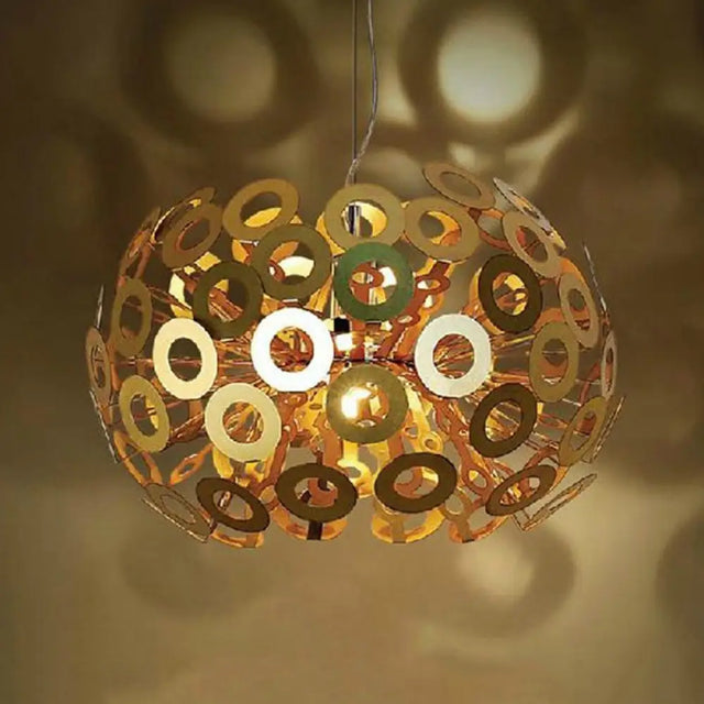 Modern Stylish Aluminum Pendant Light In White With Peacock Feather Element 18/21.5 Width