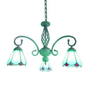 Stylish Arched Chandelier With Tiffany Glass Shades - 5/6/8 Lights For Bedroom Pendant Lighting 3 /