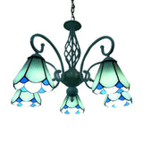 Stylish Arched Chandelier With Tiffany Glass Shades - 5/6/8 Lights For Bedroom Pendant Lighting 5 /